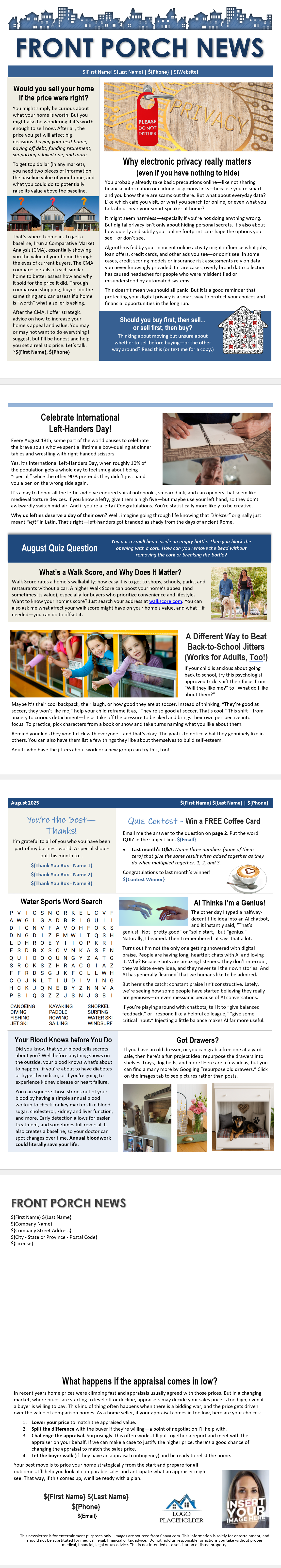 Newsletter sample preview